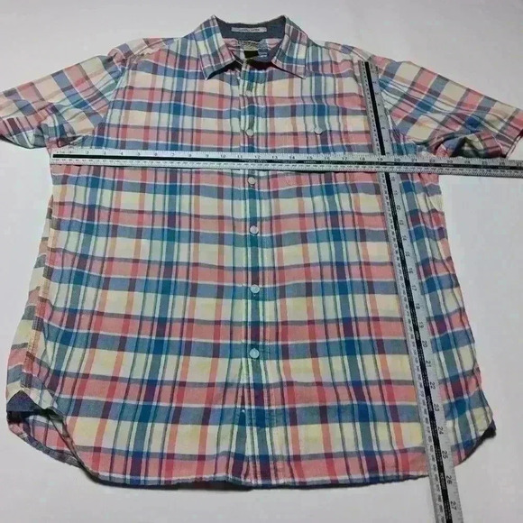 LL BEAN Slightly Fitted Short Sleeve button down shirt. Men's size M  💯 Cotton - Picture 3 of 6